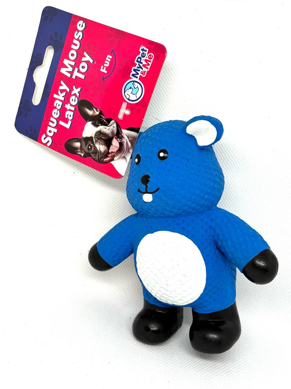 Blue Squeaky Latex Mouse Dog Toy